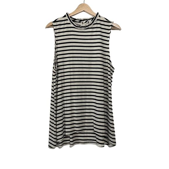 Cato Ruffle Collar Sleeveless Striped Blouse - Picture 1 of 6